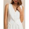 imageSOLY HUX Womens Vest V Neck Tank Tops Sleeveless Button Casual Blazer WaistcoatsSolid White