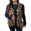 imageSOLY HUX Womens Plus Size Faux Fur Leopard Print V Neck Sleeveless Button Front Vest JacketGinger Leopard