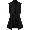 imageSOLY HUX Womens Plus Size Sleeveless Lapel Open Front Vest Jacket Cardigan with BeltedPure Black