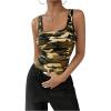 imageSOLY HUX Womens Square Neck Tank Top Sleeveless Slim Fit Shirts Camo Vest TopsBeige Multi Camo