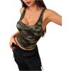 imageSOLY HUX Womens Square Neck Tank Top Sleeveless Slim Fit Shirts Camo Vest TopsGreen Camo