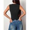 imageSOLY HUX Womens Blazer Vest Button Front V Neck Sleeveless Asymmetrical Hem Tank TopsSolid Black
