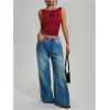 imageSOLY HUX Womens Bow Tank Top Sleeveless Crew Neck Y2k Going Out Vest Fitted Crop ShirtsRed Bows
