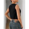 imageSOLY HUX Womens Button Down Suit Vest Top Casual Sleeveless Button Down Blazer Tank Tops Crop WaistcoatSolid Black