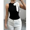 imageSOLY HUX Womens Elegant Tank Tops Bow Sleeveless Crew Neck Slim Fitted Going Out Vest ShirtsBlack Bow