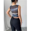 imageSOLY HUX Womens Elegant Tie Dye Tank Top Cowl Neck Sleeveless Mesh Fitted Vest Shirts Office OutfitsDark Blue Multi