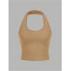 imageSOLY HUX Womens Halter Tops 4 Pack Scoop Neck Basic Crop Top Backless Cropped Vest TopsBlack Green Khaki White