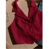 imageSOLY HUX Womens Halter V Neck Vest Button Down Backless Crop Tank Tops Sleeveless Blazer WaistcoatPlain Burgundy