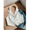 imageSOLY HUX Womens Halter V Neck Vest Button Down Backless Crop Tank Tops Sleeveless Blazer WaistcoatPlain White