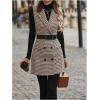imageSOLY HUX Womens Houndstooth Print Blazer Button Down Long Vest Top Sleeveless Cardigan Jacket with PocketsBrown Houndstooth
