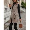 imageSOLY HUX Womens Houndstooth Print Blazer Button Down Long Vest Top Sleeveless Cardigan Jacket with PocketsBrown Houndstooth