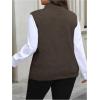 imageSOLY HUX Womens Plus Size Mock Turtleneck Sweater Vest Sleeveless Wrap Split Knitted Pullover Tank TopsPure Brown