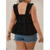 imageSOLY HUX Womens Plus Size Ruffle Trim Square Neck Tank Tops Sleeveless Flowy Vest Shirts Beach Vacation OutfitsSolid Black