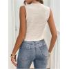 imageSOLY HUX Womens Sleeveless Textured Vest Top Summer Button Down V Neck Tank Top WaistcoatSolid Apricot