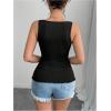 imageSOLY HUX Womens Square Neck Sparkly Bow Tank Top Side Slit Sleeveless Fitted Vest Going Out ShirtsBlack Bows