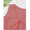 imageSOLY HUX Womens Summer 2 Piece Outfits Plaid Print Sleeveless Tie Front Tank Top Vest Shorts Beach Vacation SetRed and White