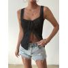 imageSOLY HUX Womens Y2k Vest Tops for Women Square Neck Sleeveless Lace Tank Top Summer Trendy StreetwearSolid Grey