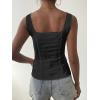 imageSOLY HUX Womens Y2k Vest Tops for Women Square Neck Sleeveless Lace Tank Top Summer Trendy StreetwearSolid Grey