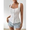 imageSOLY HUX Womens Y2k Vest Tops for Women Square Neck Sleeveless Lace Tank Top Summer Trendy StreetwearSolid White