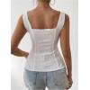 imageSOLY HUX Womens Y2k Vest Tops for Women Square Neck Sleeveless Lace Tank Top Summer Trendy StreetwearSolid White