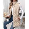 imageSOLY HUX Womens Zip Up Quilted Vest Jacket Mock Neck Sleeveless Pocket Warm Outerwear Padded CoatPlain Apricot