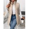 imageSOLY HUX Womens Zip Up Quilted Vest Jacket Mock Neck Sleeveless Pocket Warm Outerwear Padded CoatPlain Apricot