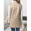 imageSOLY HUX Womens Zip Up Quilted Vest Jacket Mock Neck Sleeveless Pocket Warm Outerwear Padded CoatPlain Apricot