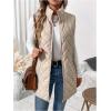 imageSOLY HUX Womens Zip Up Quilted Vest Jacket Mock Neck Sleeveless Pocket Warm Outerwear Padded CoatPlain Apricot