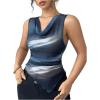 imageSOLY HUX Womens Elegant Tie Dye Tank Top Cowl Neck Sleeveless Mesh Fitted Vest Shirts Office OutfitsDark Blue Multi