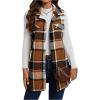 imageSOLY HUX Womens Plaid Vest Button Down Sleeveless Jacket Casual OuterwearKhaki Plaid