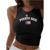 imageSOLY HUX Womens Ribbed Tank Tops Graphic Print Sleeveless Crew Neck Fitted Crop Vest ShirtsBlack Graphic