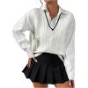 imageSOLY HUX Womens Striped V Neck Sleeveless Sweater Vest Casual Knit Tank TopsWhite Striped