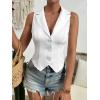 imageSOLY HUX Womens Button V Neck Suit Vest Casual Sleeveless Regular Fitted Lapel Waistcoat VestSolid White