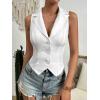 imageSOLY HUX Womens Button V Neck Suit Vest Casual Sleeveless Regular Fitted Lapel Waistcoat VestSolid White