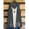 imageSOLY HUX Womens Plus Size Summer Tank Tops Lace Hollow Cardigan Vest Sleeveless Flowy TopsPlain Grey