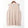 imageSOLY HUX Womens Plus Size Sweater Vest V Neck Sleeveless Loose Fit Knit Pullover Tank Tops with PocketsPure Apricot