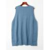 imageSOLY HUX Womens Plus Size Sweater Vest V Neck Sleeveless Loose Fit Knit Pullover Tank Tops with PocketsPure Blue