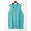 imageSOLY HUX Womens Plus Size Sweater Vest V Neck Sleeveless Loose Fit Knit Pullover Tank Tops with PocketsPure Cadet Blue