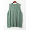 imageSOLY HUX Womens Plus Size Sweater Vest V Neck Sleeveless Loose Fit Knit Pullover Tank Tops with PocketsPure Dark Green
