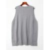 imageSOLY HUX Womens Plus Size Sweater Vest V Neck Sleeveless Loose Fit Knit Pullover Tank Tops with PocketsPure Grey