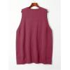 imageSOLY HUX Womens Plus Size Sweater Vest V Neck Sleeveless Loose Fit Knit Pullover Tank Tops with PocketsPure Hotpink
