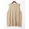 imageSOLY HUX Womens Plus Size Sweater Vest V Neck Sleeveless Loose Fit Knit Pullover Tank Tops with PocketsPure Khaki