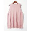 imageSOLY HUX Womens Plus Size Sweater Vest V Neck Sleeveless Loose Fit Knit Pullover Tank Tops with PocketsPure Light Pink