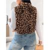 imageSOLY HUX Womens Plus Size Zip Up Fleece Outerwear Vest Leopard Sleeveless Sherpa Jacket TopsBrown Leopard