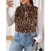 imageSOLY HUX Womens Plus Size Zip Up Fleece Outerwear Vest Leopard Sleeveless Sherpa Jacket TopsBrown Leopard