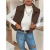 imageSOLY HUX Womens Puffer Vest Zip Up Sleeveless Lightweight Cropped Warm Outerwear Padded CoatPlain Brown