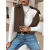 imageSOLY HUX Womens Puffer Vest Zip Up Sleeveless Lightweight Cropped Warm Outerwear Padded CoatPlain Brown