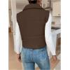 imageSOLY HUX Womens Puffer Vest Zip Up Sleeveless Lightweight Cropped Warm Outerwear Padded CoatPlain Brown
