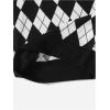 imageSOLY HUX Womens Sweater Vest Argyle Plaid Sleeveless Crew Neck Preppy Knitted Crop Tank TopBlack and White Argyle