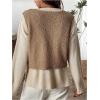 imageSOLY HUX Womens Y2k Bow Tie Front Fuzzy Cropped Vest V Neck Sleeveless Fleece Vest Jacket OuterwearPure Brown